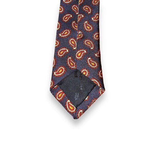 Etro Milano Red & Navy Blue Paisley Made in Italy Necktie - Picture 7 of 7
